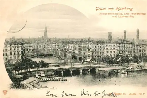 AK / Ansichtskarte Hamburg Reesendammbruecke Alter Jungfernstieg und Alsterarcaden Hamburg
