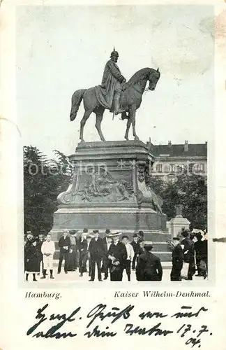 AK / Ansichtskarte Hamburg Kaiser Wilhelm Denkmal Hamburg