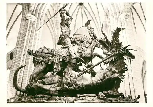 AK / Ansichtskarte Stockholm St Goeransmonumentet av Bernt Notke Stockholm