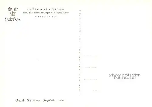 AK / Ansichtskarte Gripsholms Slott Gustaf IIIs teater Gripsholms