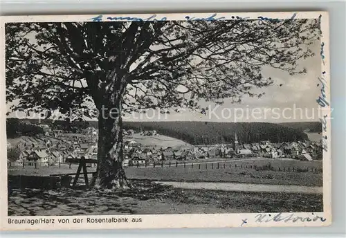 AK / Ansichtskarte Braunlage Blick von der Rosentalbank Braunlage