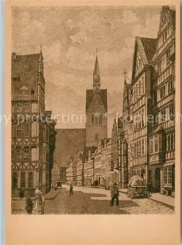 AK / Ansichtskarte Alt_Hannover Schmiedestrasse um 1845 Alt_Hannover