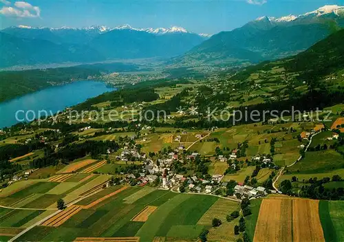AK / Ansichtskarte Obermillstatt_Kaernten Millstaetter See Alpenpanorama Fliegeraufnahme Obermillstatt_Kaernten