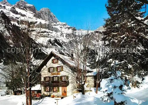 AK / Ansichtskarte Engelberg_OW Restaurant Ende der Welt Horbis Winterpanorama Alpen Engelberg OW