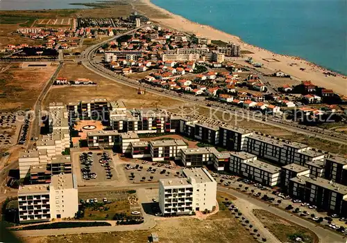 AK / Ansichtskarte Saint Cyprien_Plage Les Residences de la Mer et du Soleil Immeuble Le Calypso La Cote Catalane vue aerienne Saint Cyprien_Plage