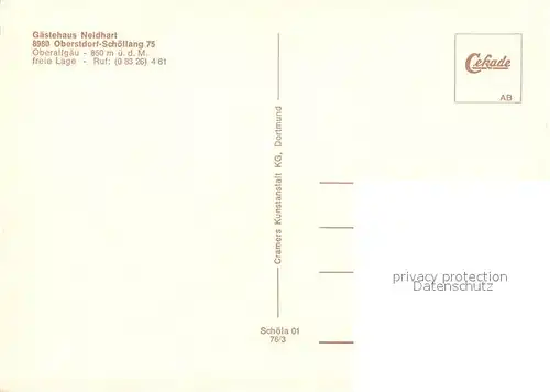 AK / Ansichtskarte Schoellang Fremdenheim Gaestehaus Neidhart Alpen Schoellang