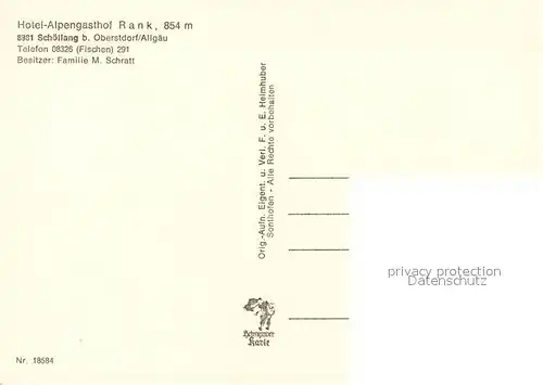 AK / Ansichtskarte Schoellang Hotel Alpengasthof Rank Kegelbahn Alpen Schoellang