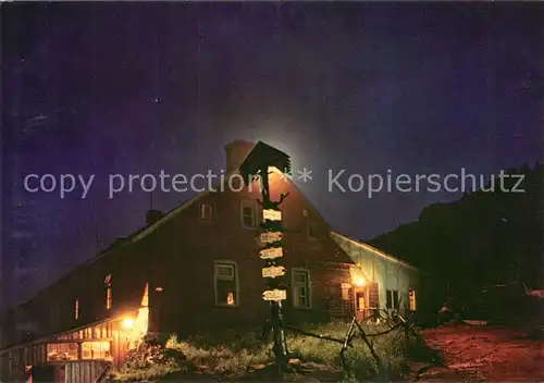 AK / Ansichtskarte Vresova Touristenbaude Cervena hora Altvatergebirge Nachtaufnahme Vresova