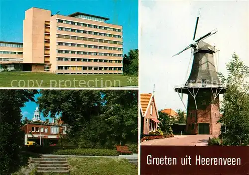 AK / Ansichtskarte Heerenveen Windmuehle Hochhaus Park Heerenveen