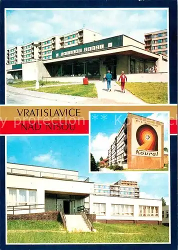 AK / Ansichtskarte Vratislavice_nad_Nisou Gebaeude Ladengeschaeft Hochhaeuser Wohnblocks Vratislavice_nad_Nisou
