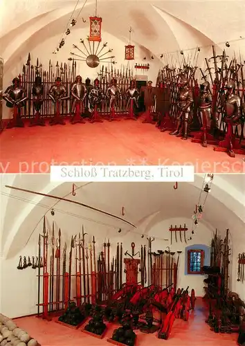 AK / Ansichtskarte Stans_Tirol Schloss Tratzberg Gotic Renaissance Bau Rittersaal Waffen Stans Tirol