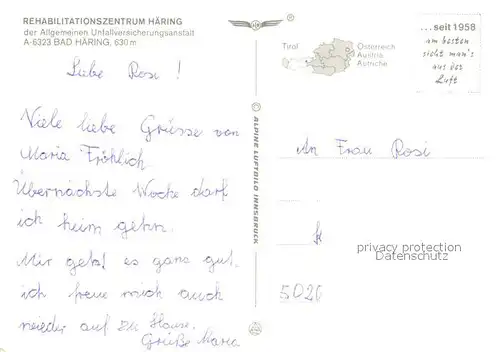 AK / Ansichtskarte Bad_Haering_Tirol Fliegeraufnahme Rehazentrum Haering Kaisergebirge Bad_Haering_Tirol
