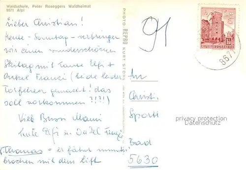 AK / Ansichtskarte Alpl Peter Rosegger Waldschule Alpl