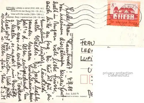 AK / Ansichtskarte Sarvar Ansicht mit Burg Sarvar