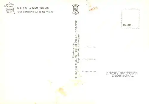 AK / Ansichtskarte Sete_Herault Vue aerienne sur la Corniche Sete Herault