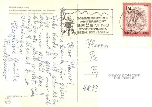 AK / Ansichtskarte Groebming_Steiermark Heilanstalt Groebming Fliegeraufnahme Groebming_Steiermark