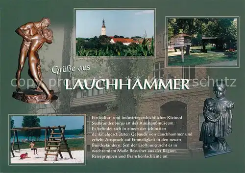 AK / Ansichtskarte Lauchhammer Kirche Statue Spiel Chronik  Lauchhammer