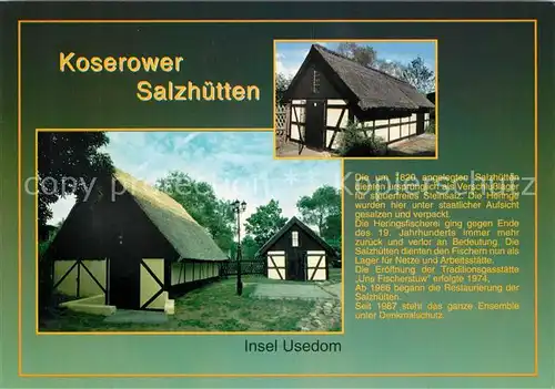AK / Ansichtskarte Koserow_Ostseebad_Usedom Salzhuetten Chronik Koserow_Ostseebad_Usedom