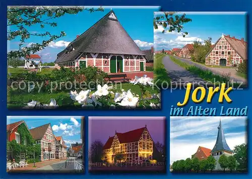 AK / Ansichtskarte Jork Fachwerkhaeuser Kirche  Jork