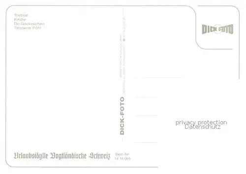 AK / Ansichtskarte Jocketa Triebtal Kirche De Gockeschen Talsperre Poehl Jocketa