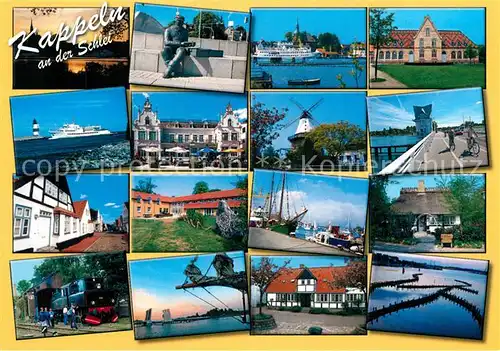 AK / Ansichtskarte Kappeln_Schlei Leuchtturm Faehrschiff Stadtansichten Kappeln_Schlei