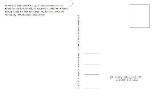 AK / Ansichtskarte Kempen_Niederrhein Kurkoelnische Burganlage Altstdt Kuhtor Schulstrasse Buttermarkt Kempen Niederrhein