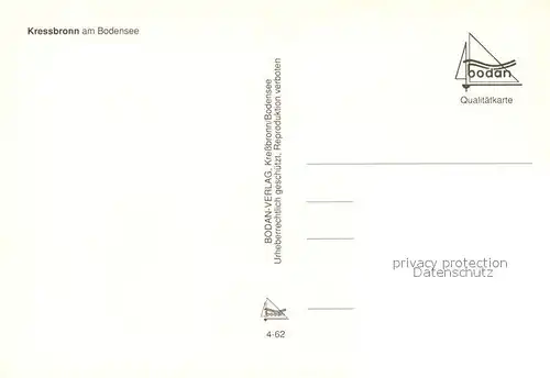 AK / Ansichtskarte Kressbronn_Bodensee Bodensee Katholische Kirche SchiffslaendeKabelhaengebruecke Kressbronn Bodensee