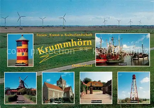 AK / Ansichtskarte Krummhoern Leuchturm Greetsiel Pewsum Plsum Groothusen Campen Krummhoern