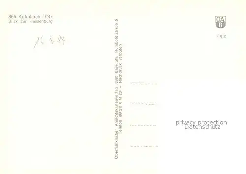 AK / Ansichtskarte Kulmbach Plassenburg Kulmbach
