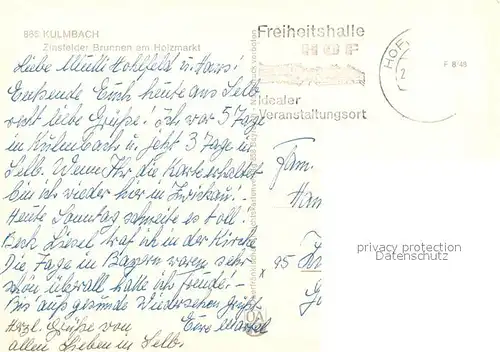 AK / Ansichtskarte Kulmbach Stadtschaenke Zinsfelder Brunnen Kulmbach