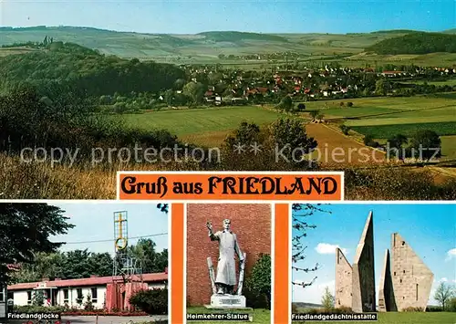 AK / Ansichtskarte Friedland_Goettingen Gedaechnisstaette Glocke Heimkehrer Statue Friedland_Goettingen