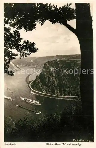 AK / Ansichtskarte Foto_Kratz_Nr. 405 Blick von Maria Ruh Loreley Rhein Foto_Kratz_Nr.