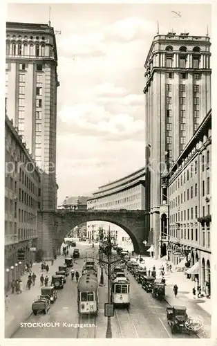 AK / Ansichtskarte Strassenbahn Stockholm Kungsgatan Strassenbahn