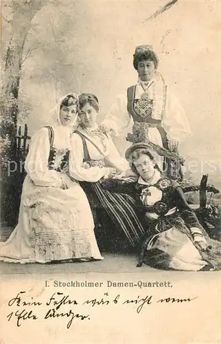 AK / Ansichtskarte Musikanten I. Damen Quartett Stockholm  Musikanten