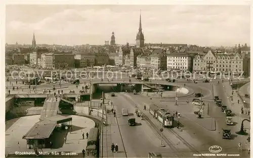 AK / Ansichtskarte Strassenbahn Stockholm Slussen Strassenbahn