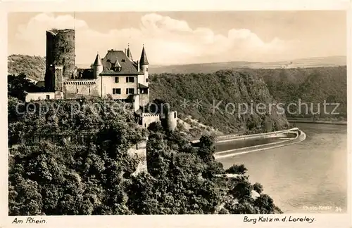 AK / Ansichtskarte Foto_Kratz_Nr. 34 Burg Katz Loreley Rhein  Foto_Kratz_Nr.