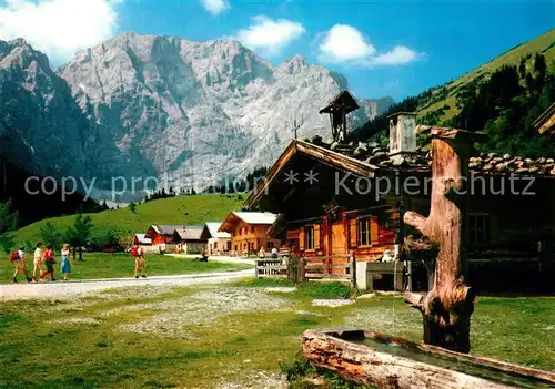 AK / Ansichtskarte Eng_Alm mit Ahornboden Karwendel und Grubenkarspitze Eng_Alm