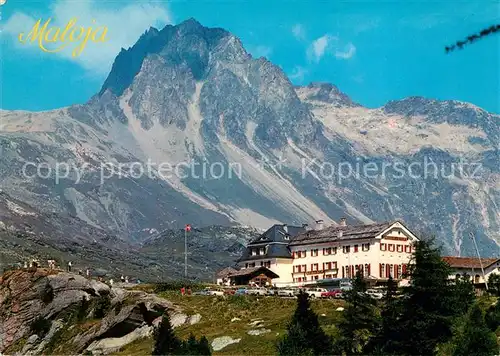 AK / Ansichtskarte Maloja_Chiavenna Hotel Maloja Kulm mit Piz Lagrev Maloja Chiavenna