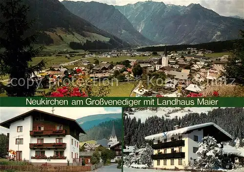 AK / Ansichtskarte Neukirchen_Grossvenediger Gesamtansicht mit Alpenpanorama Landhaus Maier Neukirchen Grossvenediger