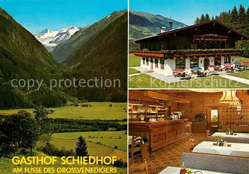 AK / Ansichtskarte Neukirchen_Grossvenediger Gasthof Schiedhof am Fusse des Grossvenedigers Landschaftspanorama Alpen Neukirchen Grossvenediger