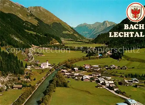 AK / Ansichtskarte Bach_Tirol Erholungsort im Lechtal Alpenpanorama Fliegeraufnahme Bach_Tirol