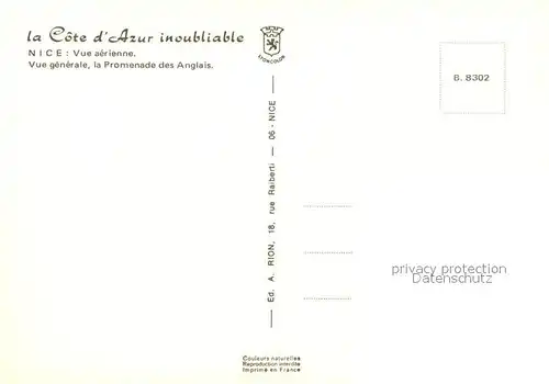 AK / Ansichtskarte Nice_Alpes_Maritimes Promenade des Anglais Cote d Azur vue aerienne Nice_Alpes_Maritimes