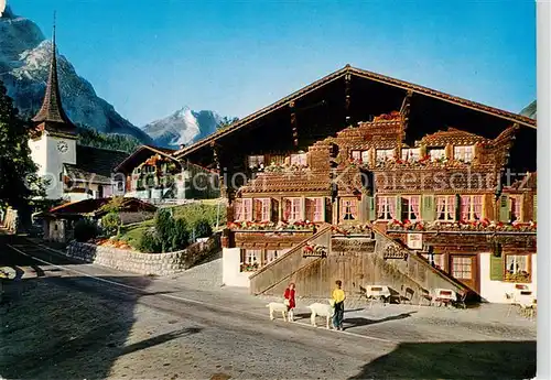 AK / Ansichtskarte Gsteig Hotel Baeren mit Oldenhorn Waadtlaender Alpen Gsteig