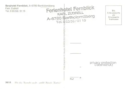 AK / Ansichtskarte Bartholomaeberg_Vorarlberg Hotel Fernblick Montafon Bartholomaeberg Vorarlberg
