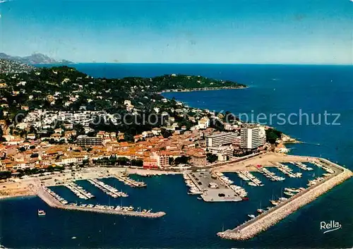 AK / Ansichtskarte Sainte_Maxime_sur_Mer_Var Le port au second plan la pointe des Sardinaux vue aerienne Sainte_Maxime_sur_Mer_Var