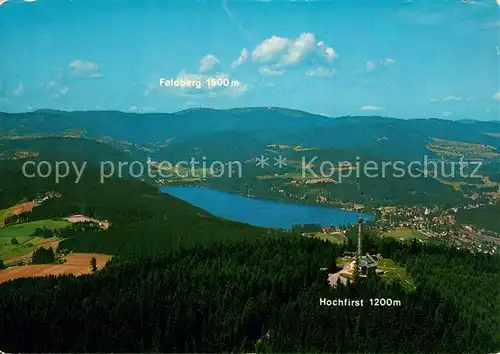 AK / Ansichtskarte Hochfirst_Berg Fliegeraufnahme mit Titisee und Feldberg Hochfirst_Berg