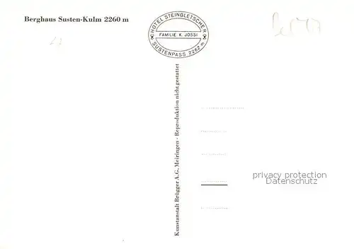 AK / Ansichtskarte Susten_Kulm_BE Berghaus  Susten_Kulm_BE