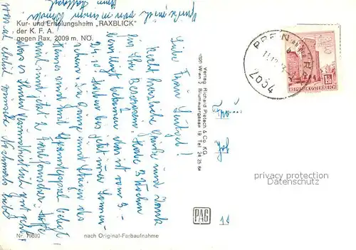 AK / Ansichtskarte Rax Kurheim Raxblick Rax