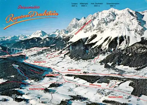AK / Ansichtskarte Ramsau_Dachstein_Steiermark Fliegeraufnahme Loipen  Ramsau_Dachstein