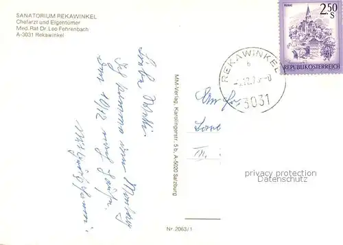 AK / Ansichtskarte Rekawinkel Sanatorium  Rekawinkel
